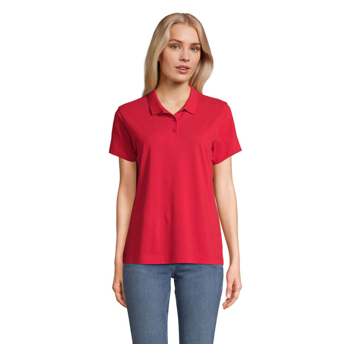 Polo Femme en coton à personnaliser PULSE Rouge 1